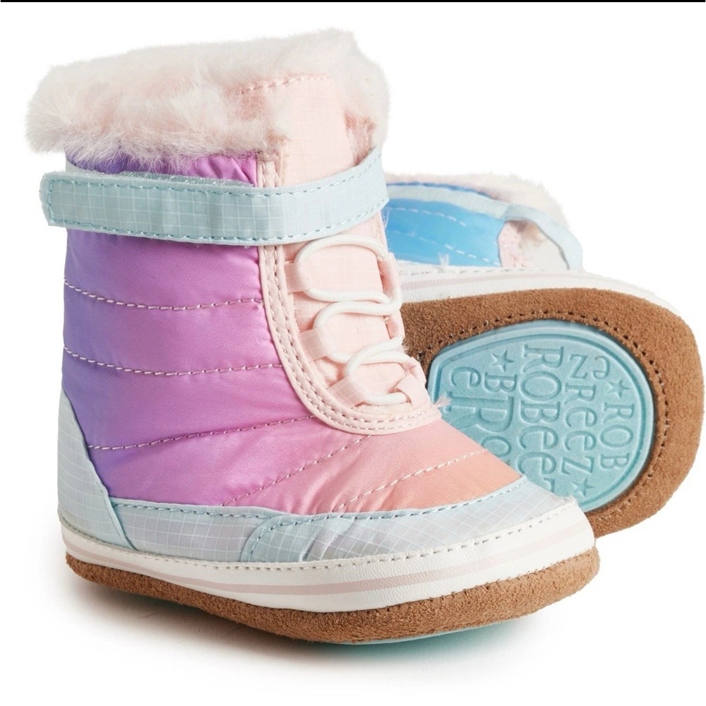 NEW ROBEEZ First Kicks Baby Girls Sun Valley 3-6 Months ROBEEZ Booties Pink Blue